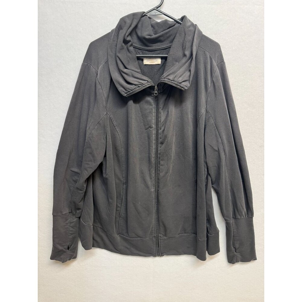 Covington Womens Gray Full-Zip Jacket With High Collar And Pockets No Size Tag